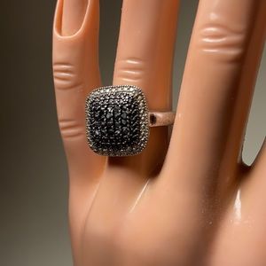 Pave Black Spinel Sterling Silver Ring